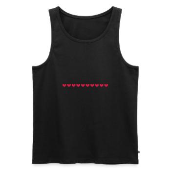 Linie Herz Herzchen Strich Ornament - Männer Premium Bio Tank Top - Schwarz - Vorne - Michal (187cm)