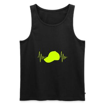 Cap heartbeat - Men's Premium Organic Tank Top - black - Front - AI Model Male 178 light (178cm)