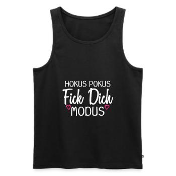 Hokus Pokus Fick dich Modus - Männer Premium Bio Tank Top - Schwarz - Vorne - AI Model Male 178 light (178cm)