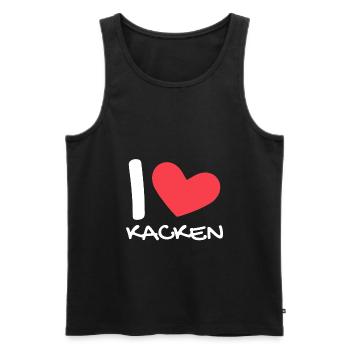 I love kacken - Männer Premium Bio Tank Top - Schwarz - Vorne - Michal (187cm)
