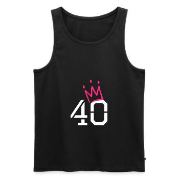 40 - Débardeur bio Premium Homme - noir - Devant - AI Model Male 178 light (178cm)