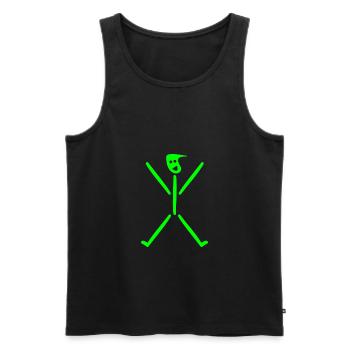 Stick figure drôle - Débardeur bio Premium Homme - noir - Devant - AI Model Male 178 light (178cm)