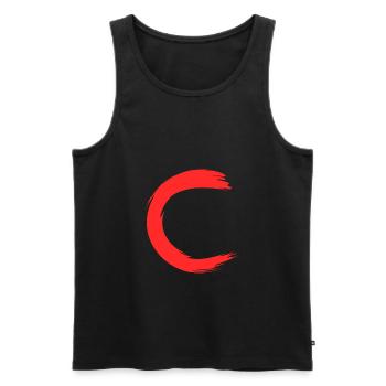 Letter C initial letter name - Men's Premium Organic Tank Top - black - Front - AI Model Male 178 light (178cm)