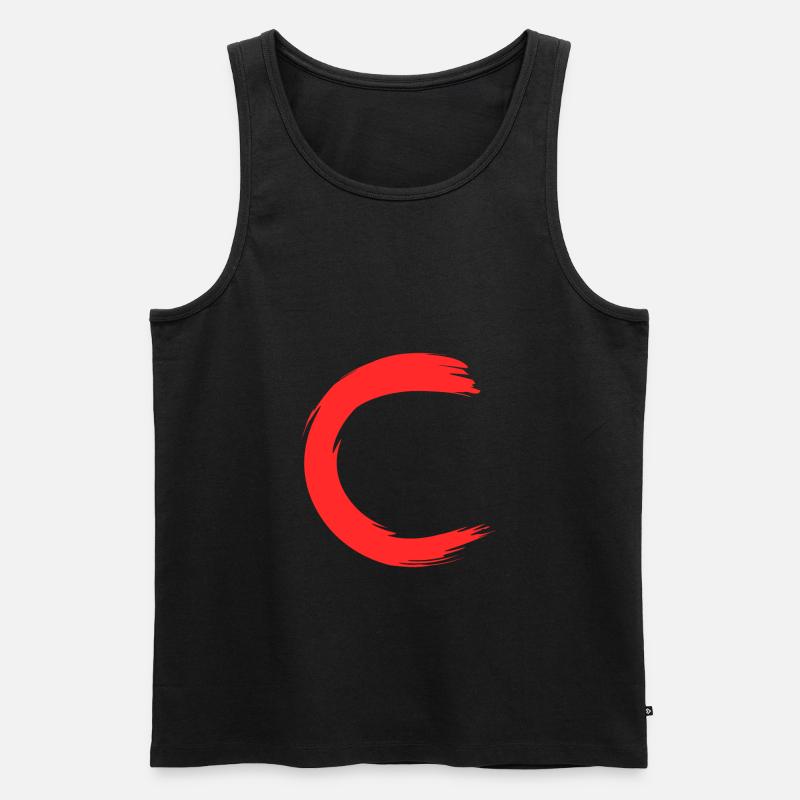 Buchstabe C Anfangsbuchstabe Name - Männer Premium Bio Tank Top - Schwarz