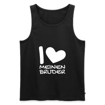 Ich liebe meinen Bruder - Männer Premium Bio Tank Top - Schwarz - Vorne - Michal (187cm)