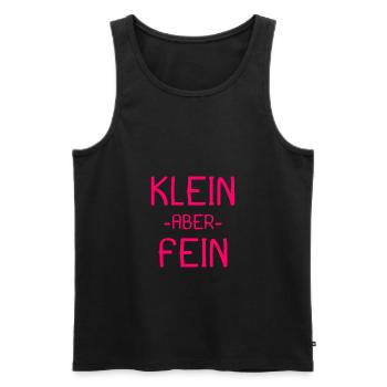 Spruch Kleiner aber fein - Männer Premium Bio Tank Top - Schwarz - Vorne - AI Model Male 178 light (178cm)