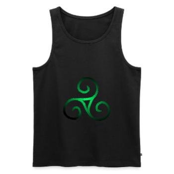 Keltisches Symbol Triskele Dreierspirale - Männer Premium Bio Tank Top - Schwarz - Vorne - Michal (187cm)