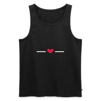 Line heart - Men's Premium Organic Tank Top - black - Front - Michal (187cm)