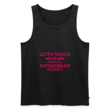 Guten Morgen Spruch - Männer Premium Bio Tank Top - Schwarz - Vorne - Michal (187cm)