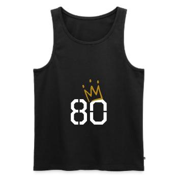 80. Geburtstag - Männer Premium Bio Tank Top - Schwarz - Vorne - AI Model Male 178 light (178cm)