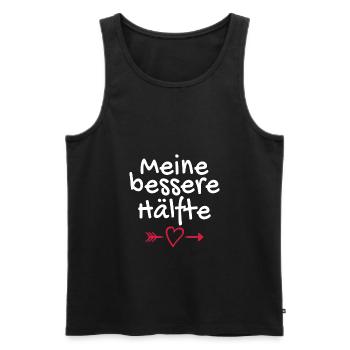 Valentinstag Partnershirt Meine bessere Hälfte - Männer Premium Bio Tank Top - Schwarz - Vorne - Michal (187cm)