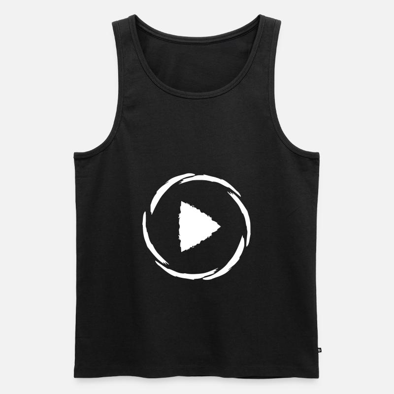 Play symbol button button - Men's Premium Organic Tank Top - black