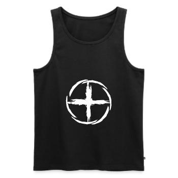 Earth symbol - Men's Premium Organic Tank Top - black - Front - AI Model Male 178 light (178cm)