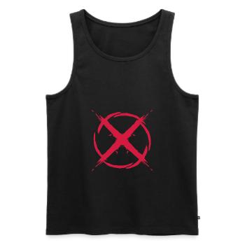 Kreis ankreuzen Symbol - Männer Premium Bio Tank Top - Schwarz - Vorne - Michal (187cm)