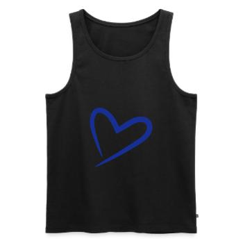Symbole de cœur bleu - Débardeur bio Premium Homme - noir - Devant - Michal (187cm)