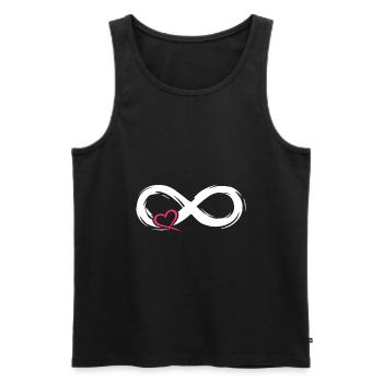 Symbole d'amour infini avec coeur - Débardeur bio Premium Homme - noir - Devant - AI Model Male 178 light (178cm)