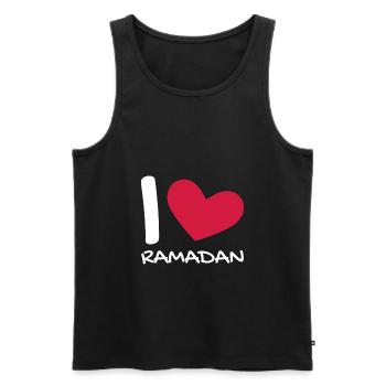 I love Ramadan gift heart - Men's Premium Organic Tank Top - black - Front - AI Model Male 178 light (178cm)