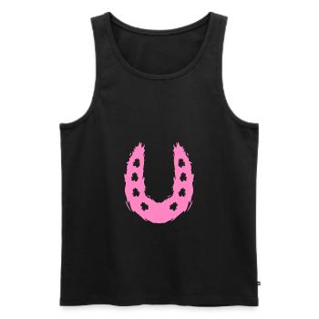 Cheval symbole de fer à cheval - Débardeur bio Premium Homme - noir - Devant - Michal (187cm)