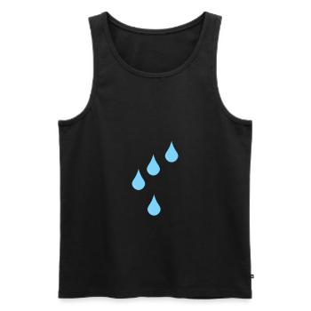 Icône de gouttes de pluie gouttes de pluie - Débardeur bio Premium Homme - noir - Devant - AI Model Male 178 light (178cm)