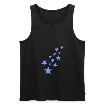 Stern Sternchen Muster Blau - Männer Premium Bio Tank Top - Schwarz - Vorne - AI Model Male 178 light (178cm)