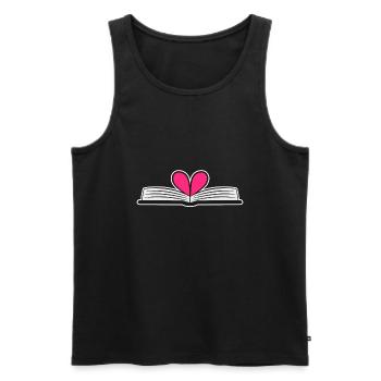 Buch Herz Lesen Geschenk - Männer Premium Bio Tank Top - Schwarz - Vorne - Michal (187cm)