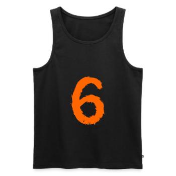 Zahl 6 Nummer Sechs 6. Geburtstag Geschenk - Männer Premium Bio Tank Top - Schwarz - Vorne - Michal (187cm)
