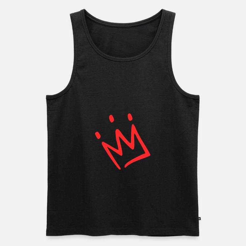 Krone rot - Männer Premium Bio Tank Top - Schwarz