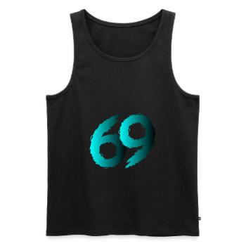69 symbol number sixty nine - Men's Premium Organic Tank Top - black - Front - AI Model Male 178 light (178cm)