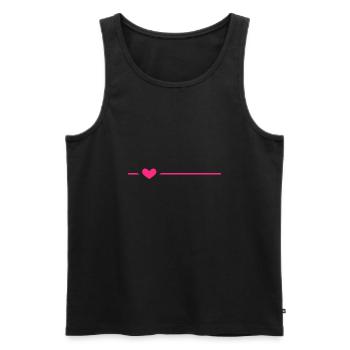 Décoration d'ornement ligne coeur rose course - Débardeur bio Premium Homme - noir - Devant - Michal (187cm)