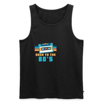 Cassette Back To 80's Gift 80s Party - Men's Premium Organic Tank Top - black - Front - AI Model Male 178 light (178cm)