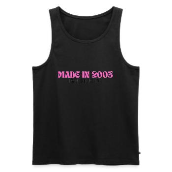 Made in 2003 - Perfektion seit Tag 1 - Männer Premium Bio Tank Top - Schwarz - Vorne - Michal (187cm)