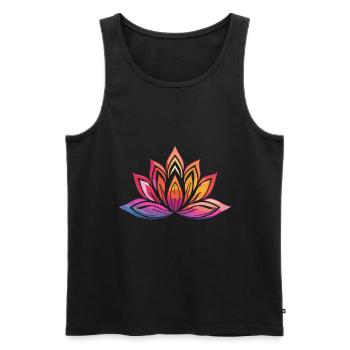 Fleur de lotus - symbole de sérénité et de beauté - Débardeur bio Premium Homme - noir - Devant - Michal (187cm)