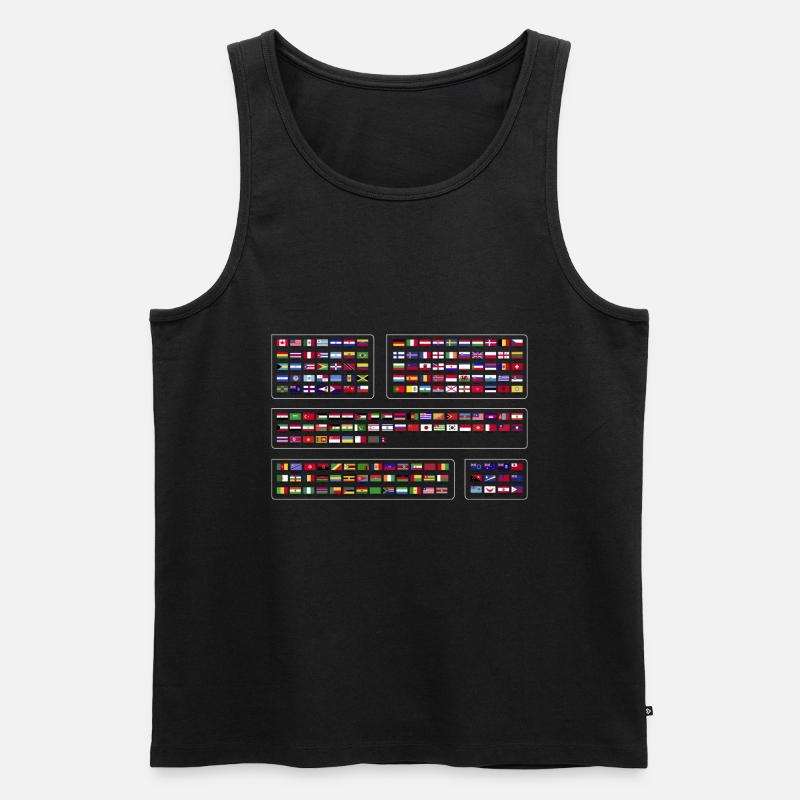 Drapeaux internationaux du monde - Drapeaux des pays - Débardeur bio Premium Homme - noir