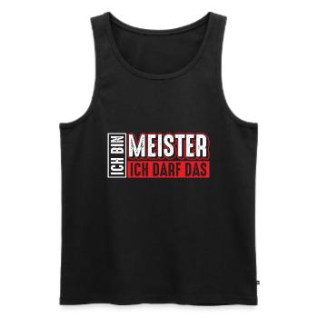 Meister | Ich bin Meister ich darf das - Männer Premium Bio Tank Top - Schwarz - Vorne - AI Model Male 178 light (178cm)