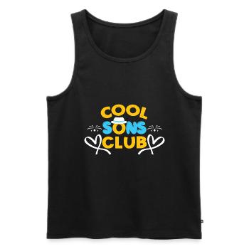 Cool Sons Club Groovy Retro Dad Mom Father's Day - Men's Premium Organic Tank Top - black - Front - Michal (187cm)