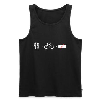 Si vous avez un vélo, vous n’avez pas besoin de batterie - Débardeur bio Premium Homme - noir - Devant - Michal (187cm)