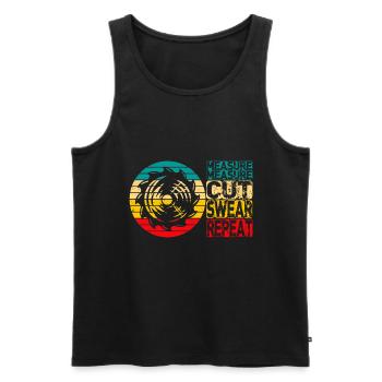 Measure Cut Swear Repeat Carpenter - Men's Premium Organic Tank Top - black - Front - Michal (187cm)