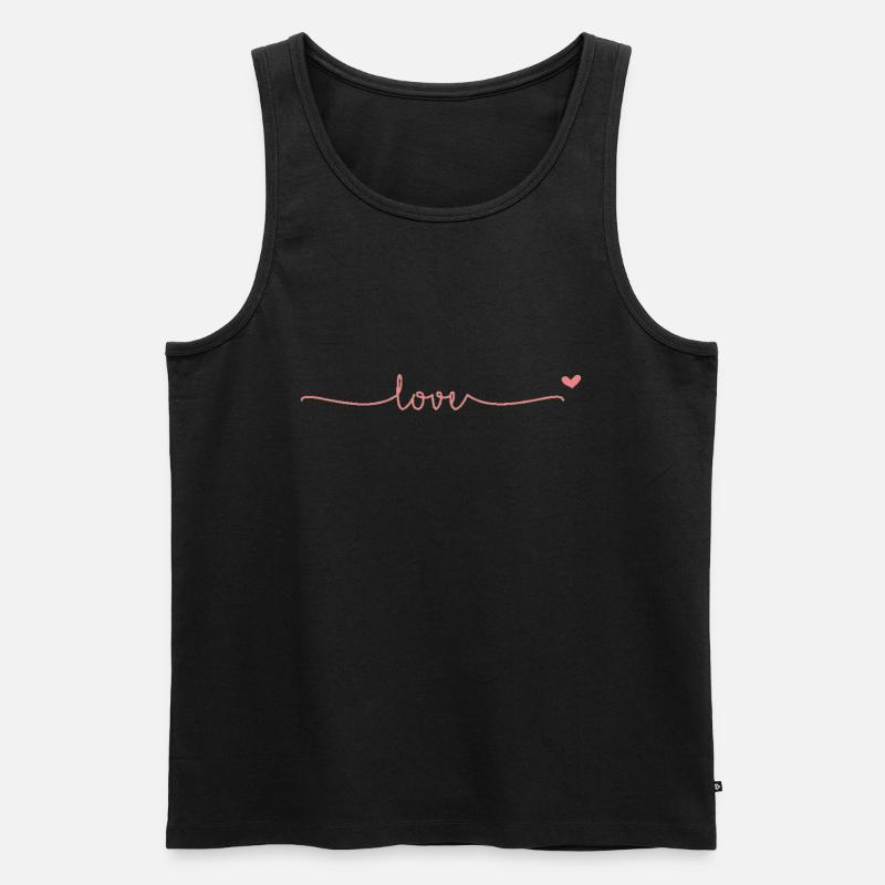 Love - Männer Premium Bio Tank Top - Schwarz