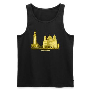 Augsbourg Souabe Bavière Hôtel de Ville Tour Perlach - Débardeur bio Premium Homme - noir - Devant - Michal (187cm)