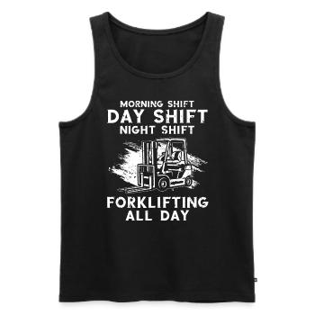 Forklift operator and forklift driver - Men's Premium Organic Tank Top - black - Front - Michal (187cm)