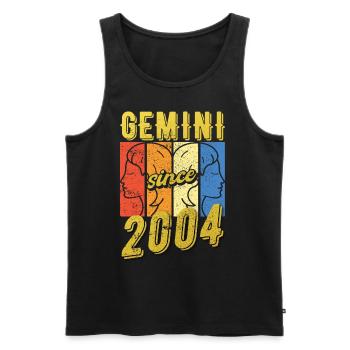 Cadeau du Zodiac Gémeaux 2004 - Débardeur bio Premium Homme - noir - Devant - Michal (187cm)