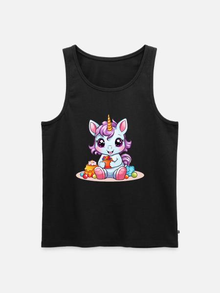 EINHORN SÜßIGKEITEN - Männer Premium Bio Tank Top - Schwarz