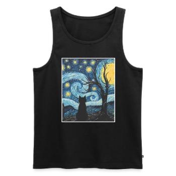 KATZEN PORTRAI - Männer Premium Bio Tank Top - Schwarz - Vorne - Michal (187cm)