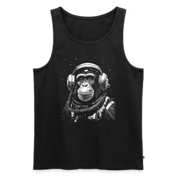 Astronaut Affe Weltraum Erkundung Abenteuer - Männer Premium Bio Tank Top - Schwarz - Vorne - AI Model Male 178 light (178cm)