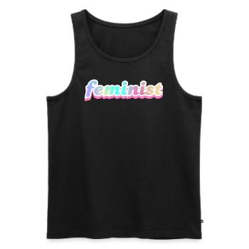 feminist - Männer Premium Bio Tank Top - Schwarz - Vorne - Michal (187cm)