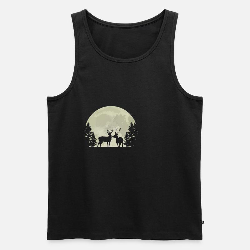 Jagd Jäger Evolution Hirsch Waidmann Lustig Spruch - Männer Premium Bio Tank Top - Schwarz