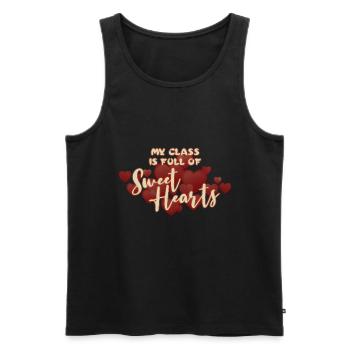 Sweet My Class Is Full Of Sweethearts Teacher - Men's Premium Organic Tank Top - black - Front - Michal (187cm)