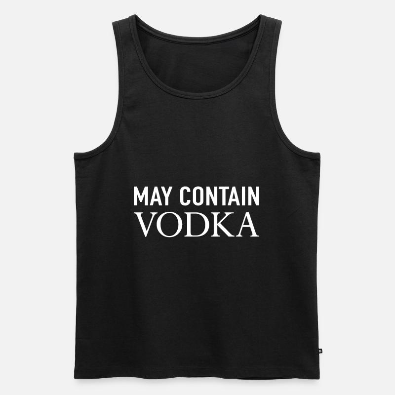 May Contain Vodka - Männer Premium Bio Tank Top - Schwarz