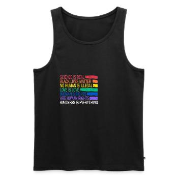 Rainbow Regenbogen Lesbe Pride LGBTQ Kleidung Mann - Männer Premium Bio Tank Top - Schwarz - Vorne - Michal (187cm)