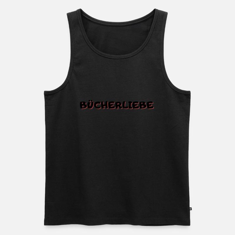 Bücherliebe - Männer Premium Bio Tank Top - Schwarz